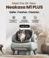 Neakasa M1 Plus + (Upgraded) Open-Top Self-Cleaning Cat Litter Box, Automatic Cat Litter Box with APP Control, Odor-Free Waste Disposal Includes Trash Bags