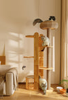 MiaoZan Solid Oak Cat Tree - Cloud Mist