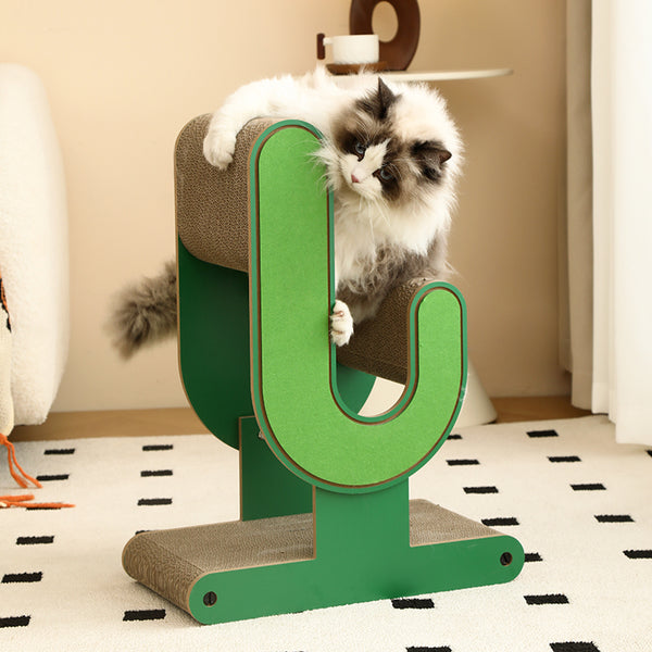 Cactus Cat Scratching Board - Cute Plant Shape Durable  Scratch Post ,Interactive Cat for Indoor Climbing, Scratching & Play, Claw Maintenance Tool
