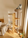 MiaoZan Solid Oak Cat Tree - Cloud Mist