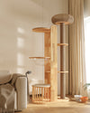 MiaoZan Solid Oak Cat Tree - Cloud Mist