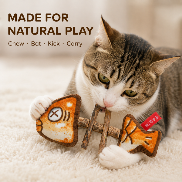 Silvervine Fishbone Cat Chew Toy