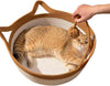 Handwoven Cotton Rope Cat Bed Cat Hammock Foldable Sleeping Nest Basket Handmade Natural Cradle Scratcher Cuddler for Kitten Cute Style with a Playing Rope Ball (Grey-Large)