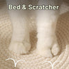 Handwoven Cotton Rope Cat Bed Cat Hammock Foldable Sleeping Nest Basket Handmade Natural Cradle Scratcher Cuddler for Kitten Cute Style with a Playing Rope Ball (Grey-Large)