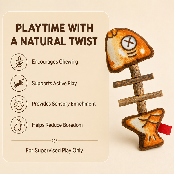 Silvervine Fishbone Cat Chew Toy