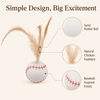 BASEBALL FEATHER BOUNCE CAT TOY