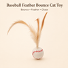 BASEBALL FEATHER BOUNCE CAT TOY