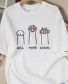 Rock Paper Scissors Hand Game Cute Paw Funny Cat T-Shirt