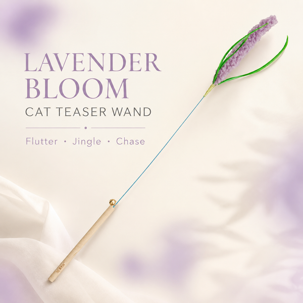 LAVENDER BLOOM CAT TEASER WAND