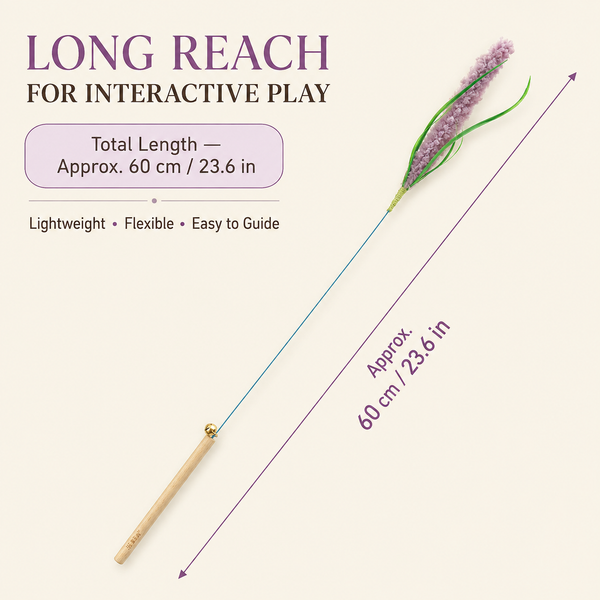 LAVENDER BLOOM CAT TEASER WAND