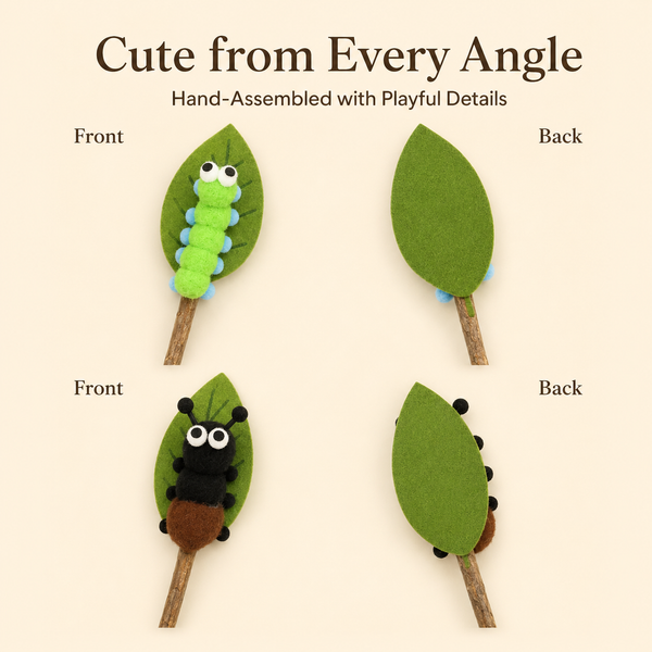 Silvervine Bug Cat Toy Set – Caterpillar & Beetle