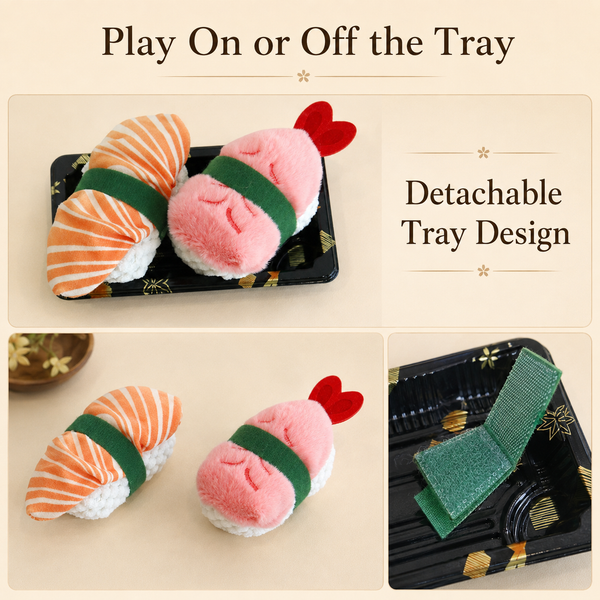 Sushi Catnip Cat Toy Set – Salmon & Sweet Shrimp