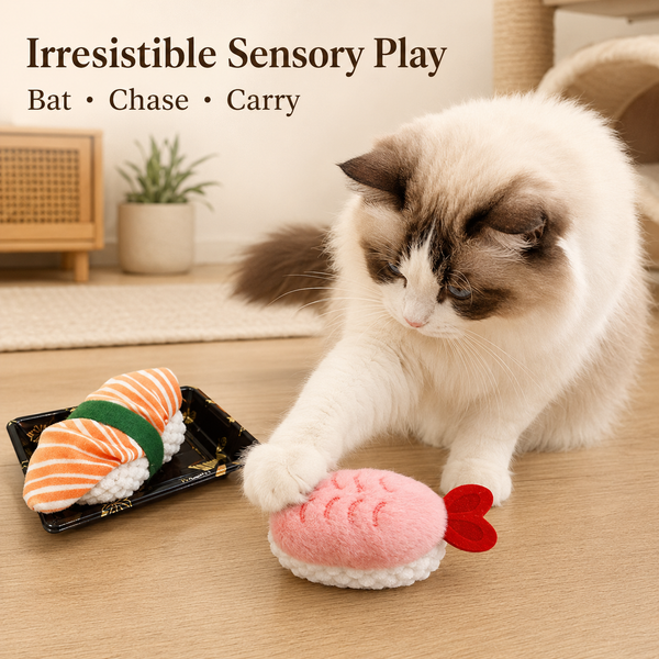 Sushi Catnip Cat Toy Set – Salmon & Sweet Shrimp