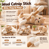 Natural Wool Catnip Q-Tip Toy – Handmade Cat Kicker & Chew Toy